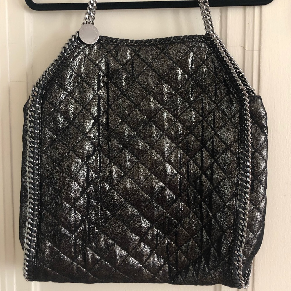 Stella McCartney quilted Falabella in Ruthenium